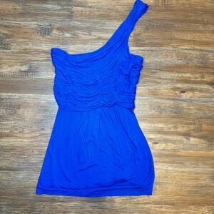 Gianni Bini Small one shoulder tank top soft stretchy asymmetrical 100% Modal